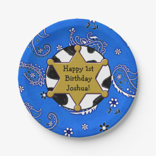Personalized Sheriff Badge Birthday Plates