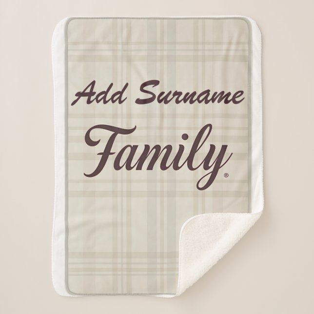 Personalized Sherpa Blanket | Custom Family Name (Front)
