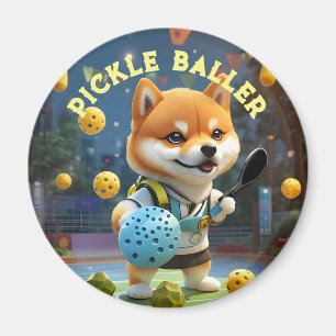 Personalized Shiba Inu Pickleball Paddle Magnet