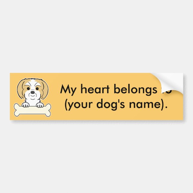 Personalized Shih Tzu Bumper Sticker (Front)