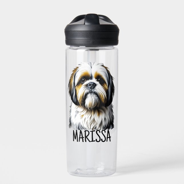 Personalized Shih Tzu | Dog Mom Water Bottle (Front)
