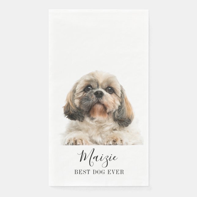 Personalized Shih Tzu Dog Pet Photo Personalized Napkin (Front)