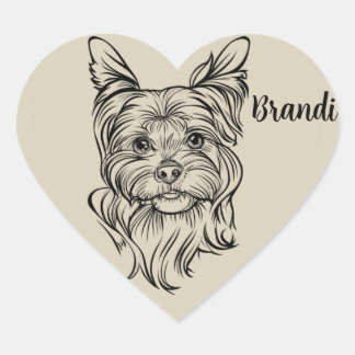 Personalized Shih Tzu Heart Sticker With Pet Name
