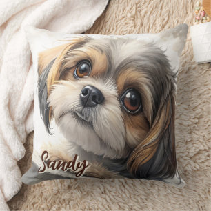 Personalized Shih Tzu Lover Throw Pillow