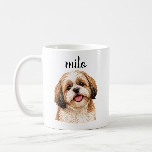 Personalized Shih Tzu “Milo” Dog Mug (Left)