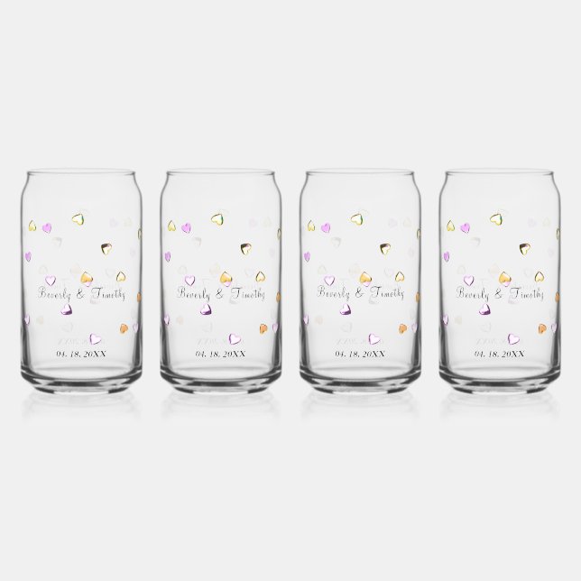 Personalized Shiny Faux Glass Triangle Can Glasses (Front)