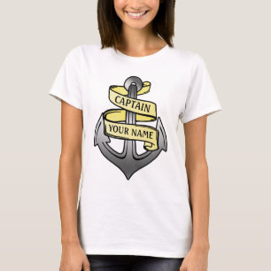 Personalized Ship Captain Your Name Anchor T-Shirt
