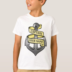 Personalized Ship Captain Your Name Anchor T-Shirt