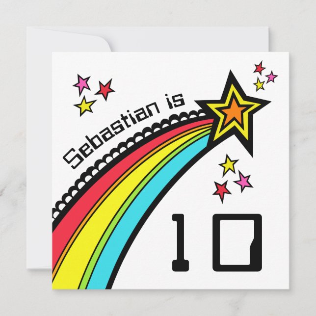 Personalized Shooting Star Birthday Invitation (Front)