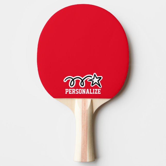 Personalized shooting star design ping pong paddle (Front)
