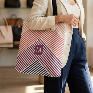 Personalized Shopping Bag With Stripes Art Pattern