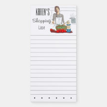 Personalized Shopping List Girl in Kitchen Sketch