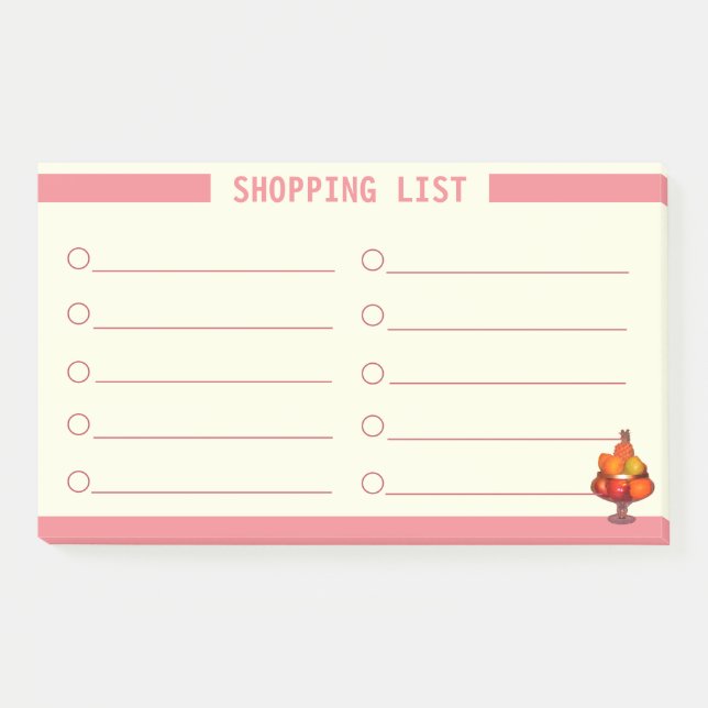 Personalized Shopping List Post-it Notes (Front)