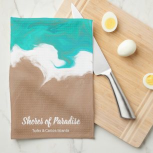 Personalized Shores of Paradise Beach Kitchen Towel