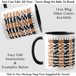 Personalized Short Custom Name Brnt Hidden Message Mug