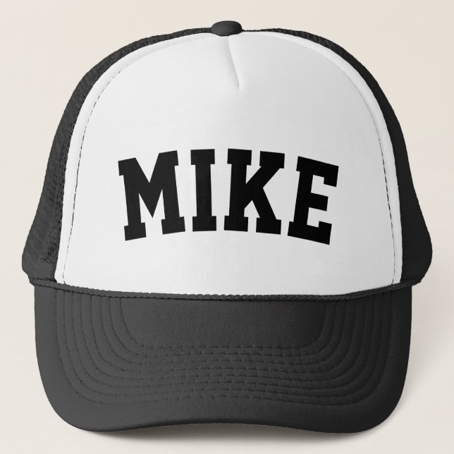 Personalized Short Name Black Trucker Hat (Front)