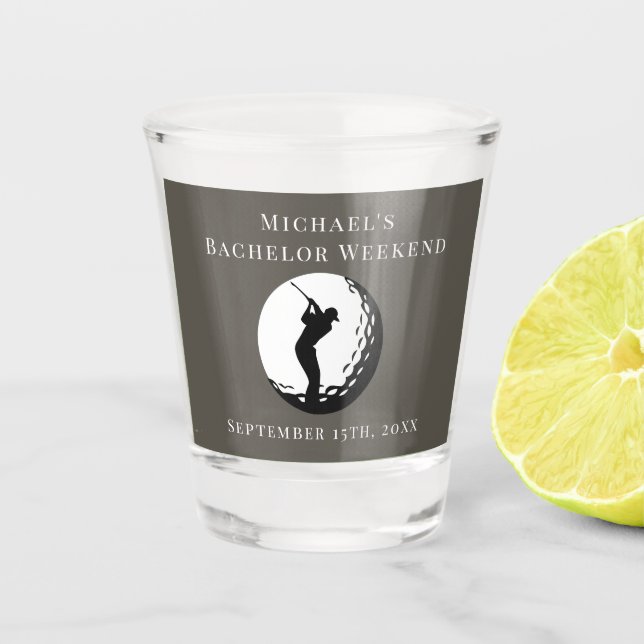 Personalized Shot Glass | Bachelor Golf Weekend (Front)