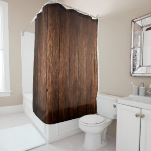 Personalized Shower Curtain Barn Wood Country Rust