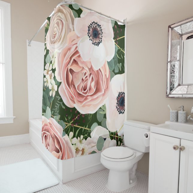 Personalized Shower Curtain Geometric Garden Hunte (In Situ)
