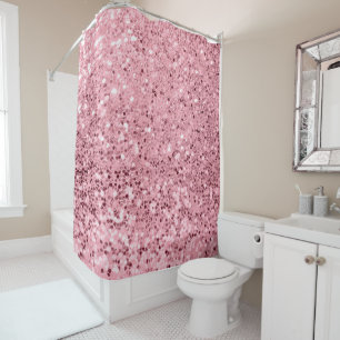 Personalized Shower Curtain Rose Gold Glitter