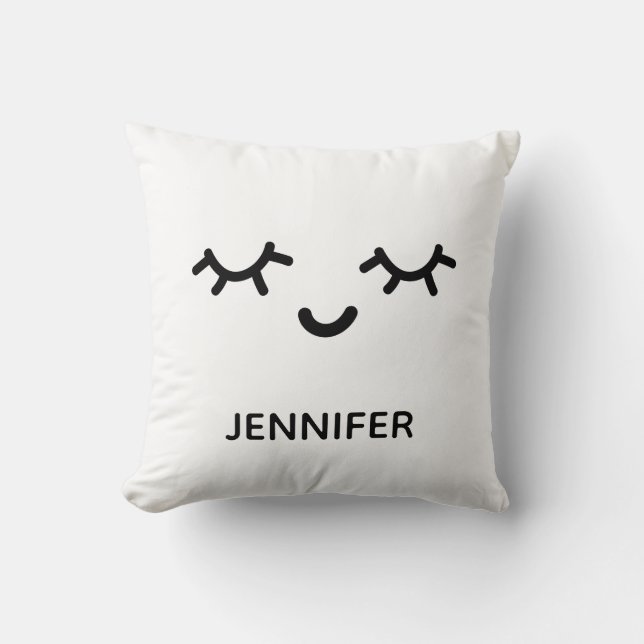 Personalized shut eye cute eyelash pillow (Front)