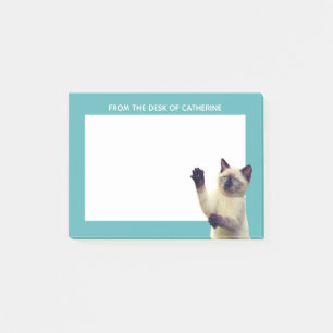 Personalized Siamese Kitten Teal Blue Post-it Notes