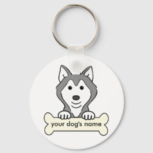 Personalized Siberian Husky Keychain