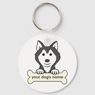 Personalized Siberian Husky Keychain