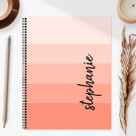 Personalized Signature Colour Block Coral 2024 Planner<br><div class="desc">This trendy modern design features five colour block stripes in gradient tints from light to medium coral. Personalize it with your name in vertical black signature handwriting script.</div>