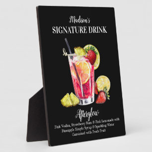 Personalized Signature Drink Rum Vodka Lemonade Plaque