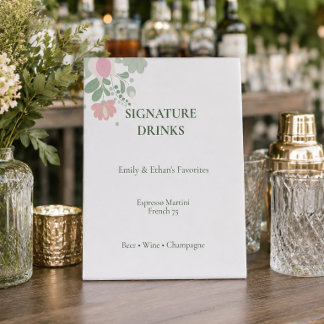 Personalized Signature Drinks Wedding Sign