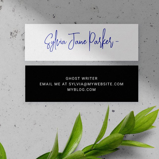 Personalized signature name script simple mini business card (Creator Uploaded)
