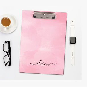 Personalized Signature Pink Acrylic Clipboard