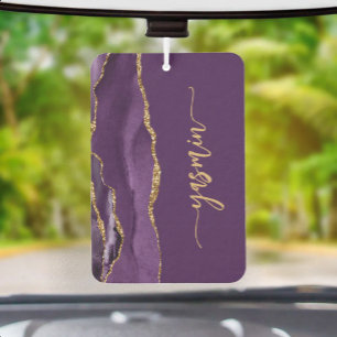 Personalized Signature Purple Gold Agate Air Freshener