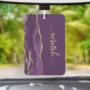 Personalized Signature Purple Gold Agate Air Freshener
