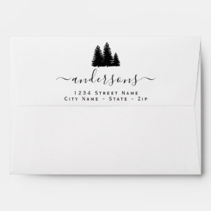 Personalized Signature Script - Pine Trees Envelope