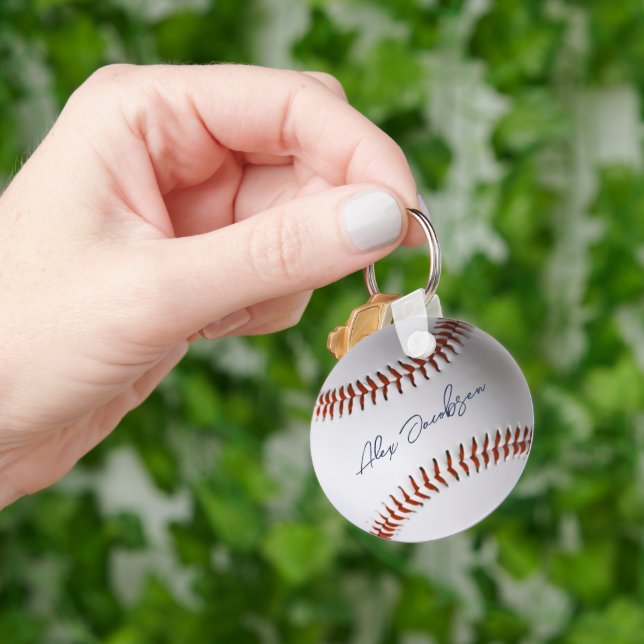 Personalized Signed Baseball Keychain (Hand)