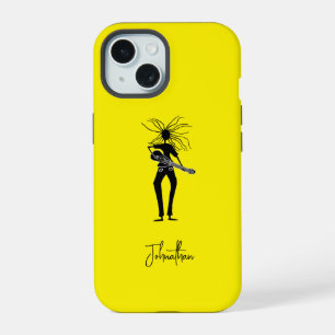 Personalized, Silhouette Guitarist iPhone 15 Case