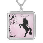Personalized Silhouette Horse and Flowers