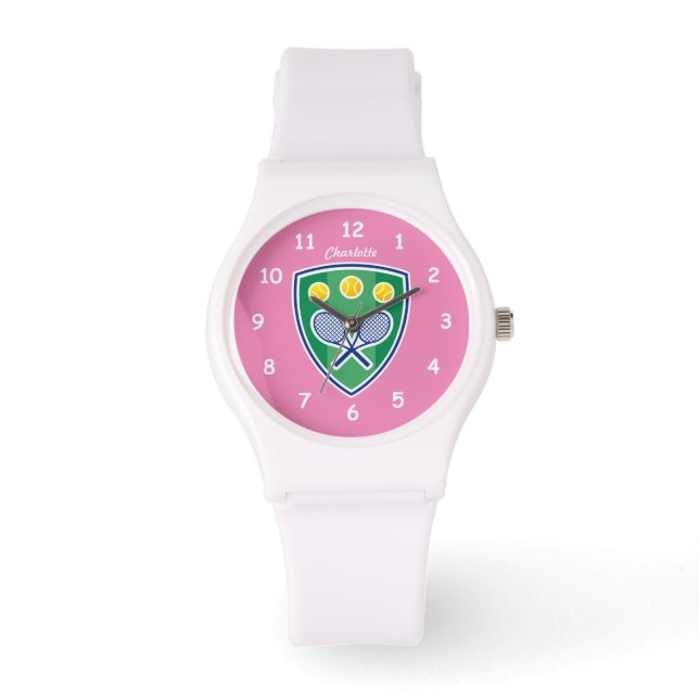 Personalized silicone sports watch for tennis girl (Front)