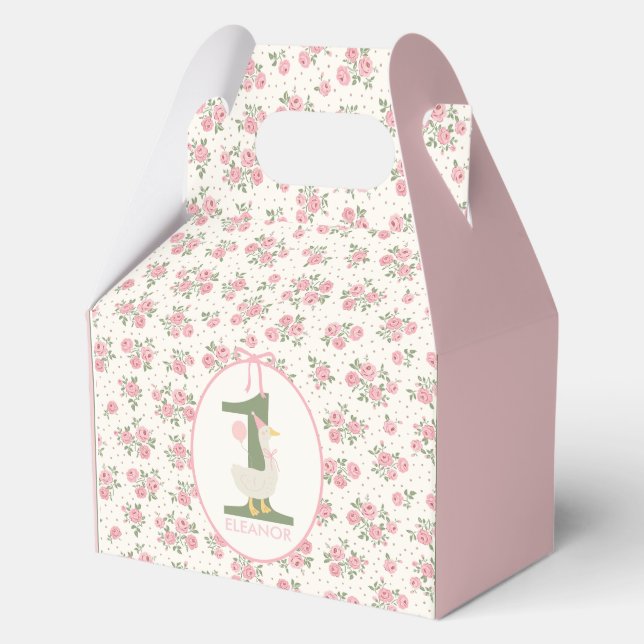 Personalized Silly Goose First Birthday Favour Box (Front)