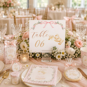 Personalized Silly Goose Girl Baby Shower Table Number
