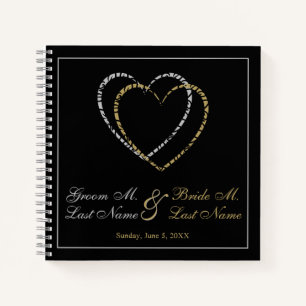 Personalized Silver and Gold Wedding Guest Book