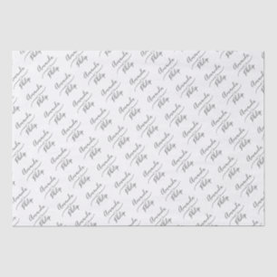 Personalized Silver and White Wedding, Couple Tissue Paper