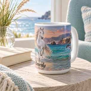 Personalized Silver Andalusian Horse Mediterranean Coffee Mug