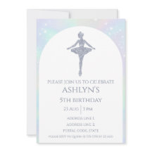 Personalized Silver Ballerina Ballet Birthday
