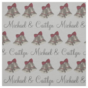 Personalized Silver Bells Wedding Anniversary Fabric