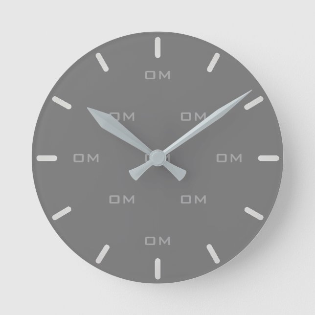 Personalized Silver Dust and Grey Round Clock (Front)