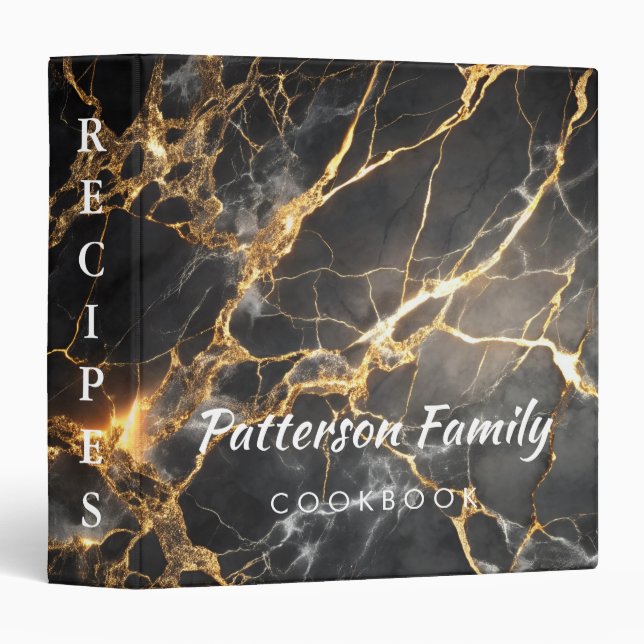 Personalized Silver Family Recipe Cookbook Binder (Front/Spine)