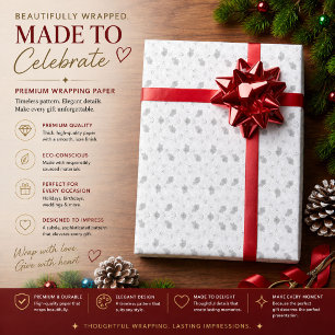 Personalized Silver Floral Wrapping Paper